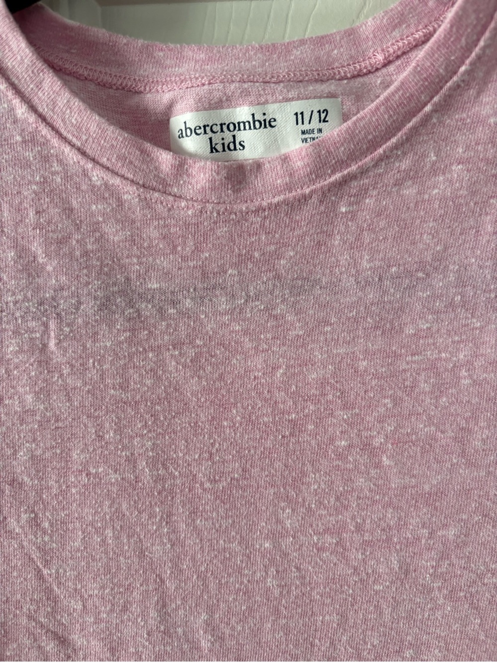abercrombie kids Heathered Light Pink Crew Tee Sz 11/12